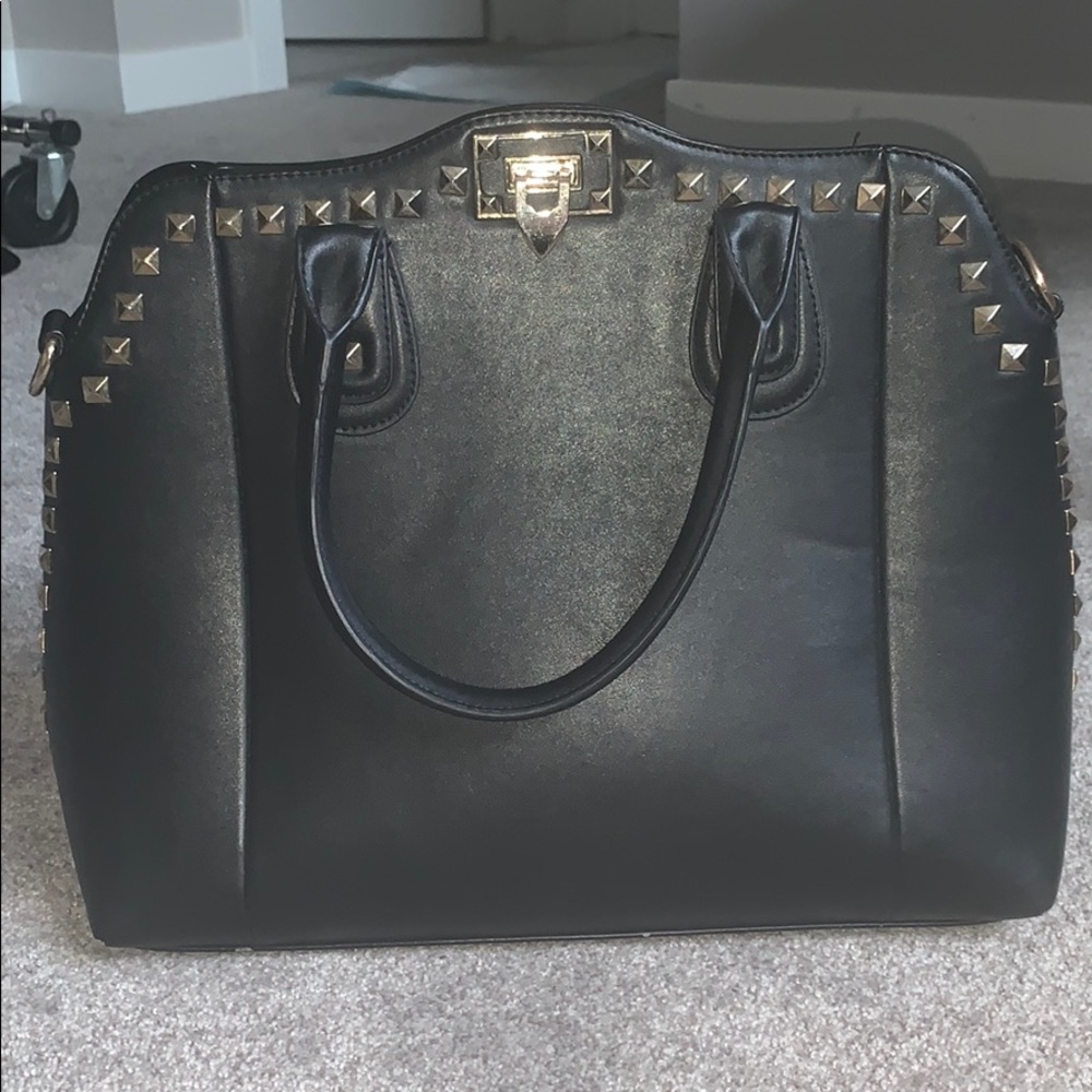 Black studded purse